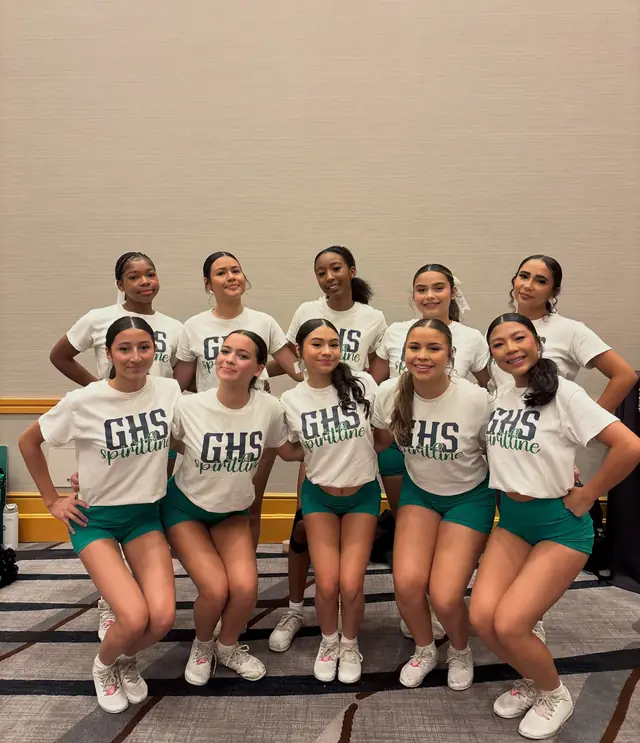 The squad in matching GHS Spiritline shirts at UCA camp