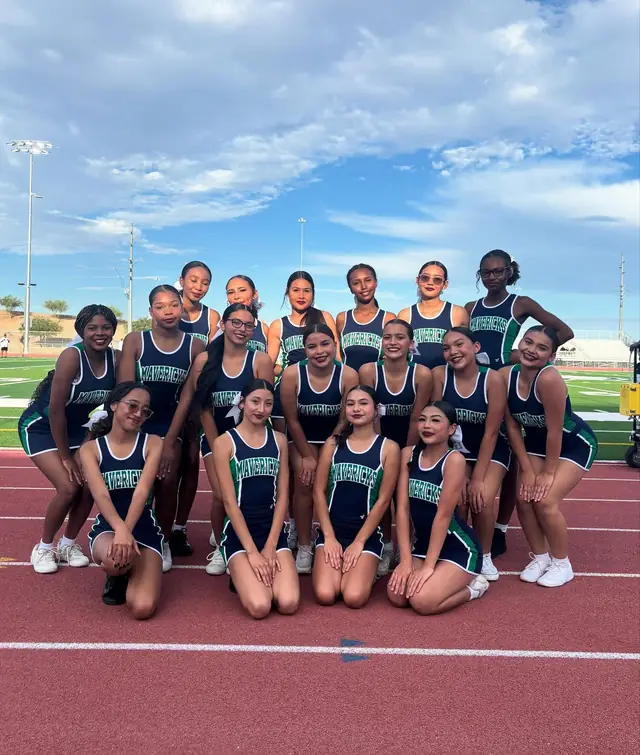 Goodyear's first-ever cheer squad together on the track in 2025